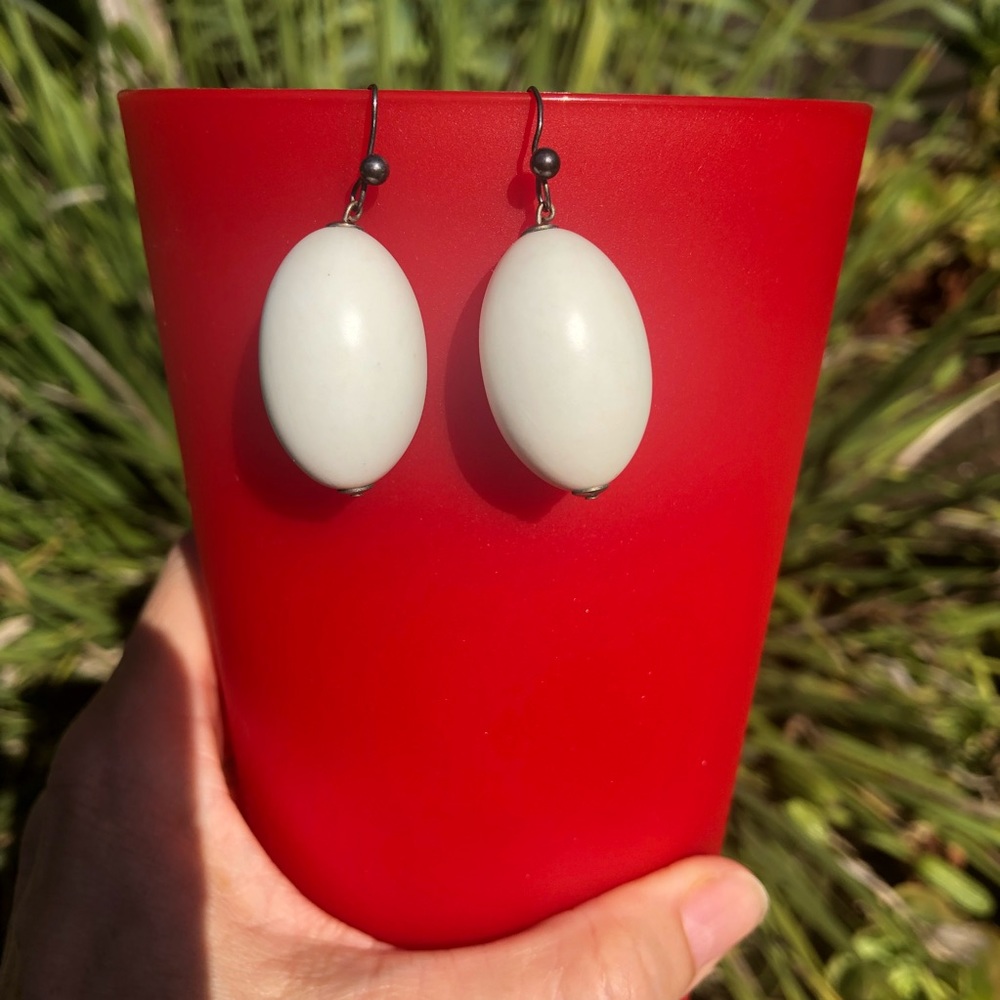 Vintage 1960’s Mod Earrings Wood